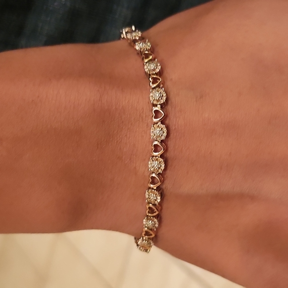 Heart Bracelet 10k/Sterling Silver - Picture 4 of 5